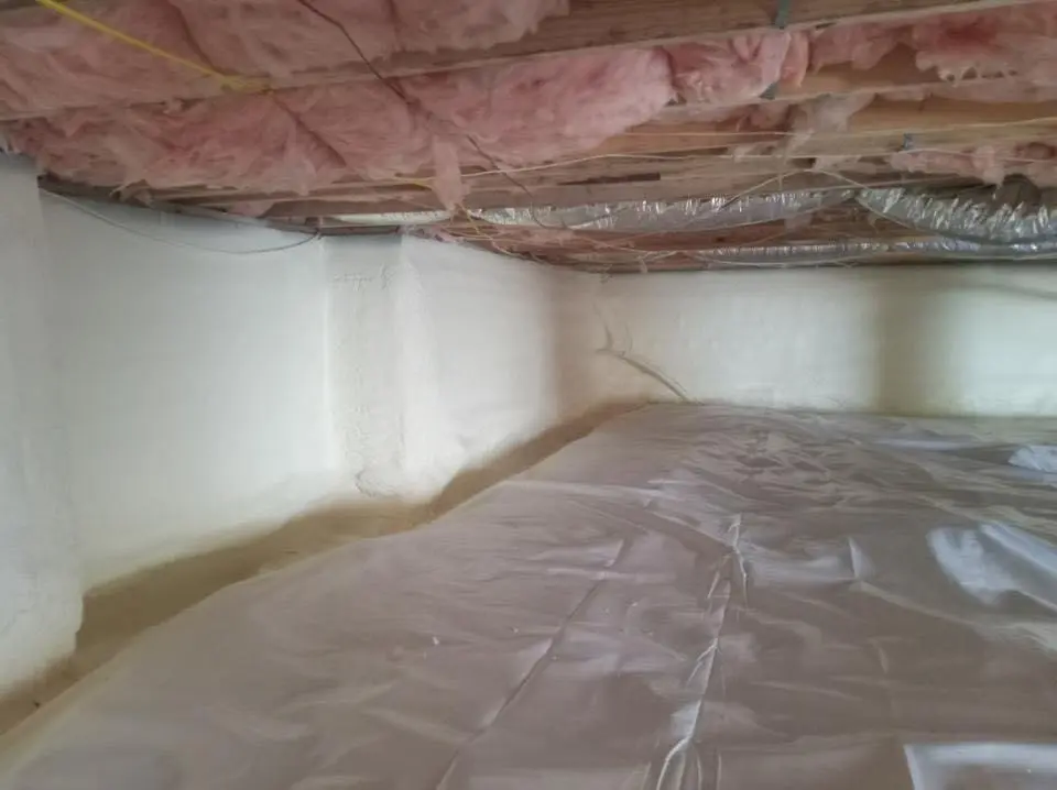 Crawl space encapsulation with closed-cell spray foam for Flat Roof Repair in Dryden